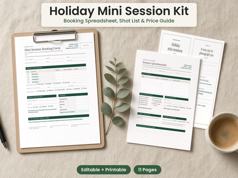 Holiday Mini Session Planner Kit cover